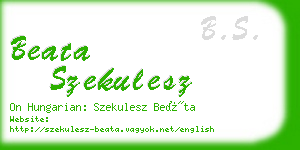 beata szekulesz business card